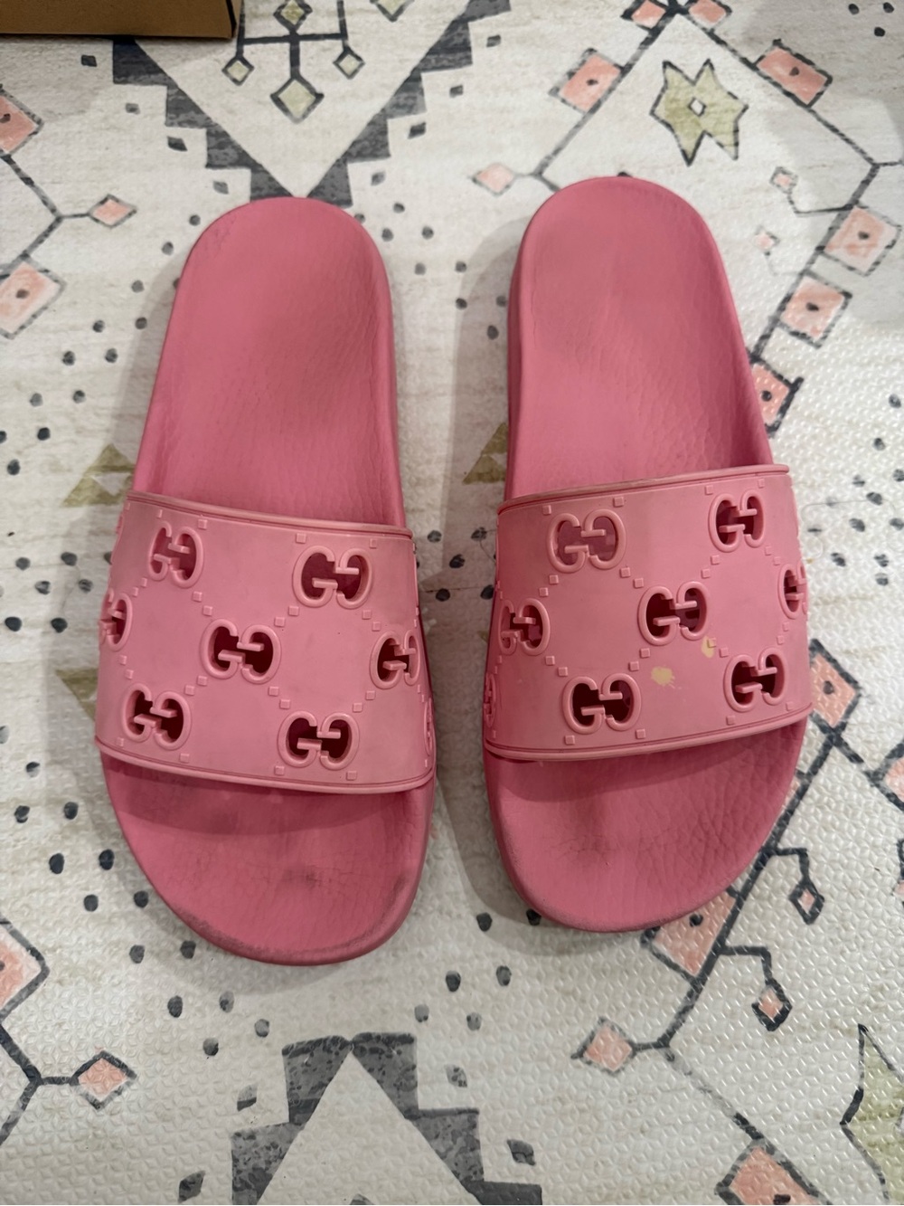 Gucci Interlocking G Pink Womens Slides